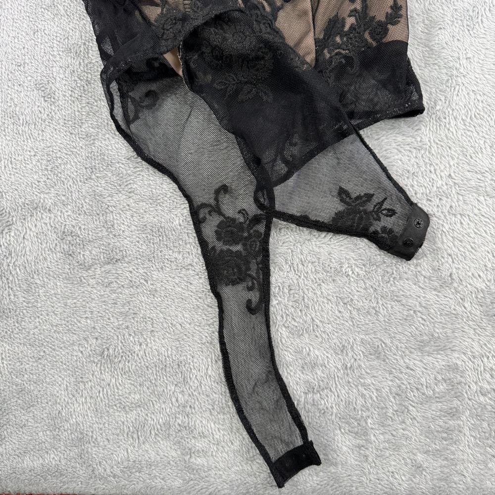 Bodysuit Large Sheer Floral Lace Sexy Whimsigoth Practical Magic Black Witchy - Picture 13 of 15